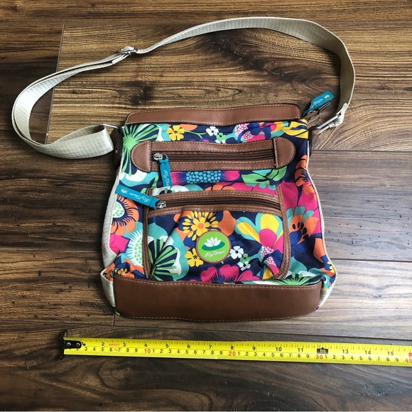 Lily Bloom Floral Multi Pocket Adjustable Crossbody Purse Bag - Picture 13 of 13